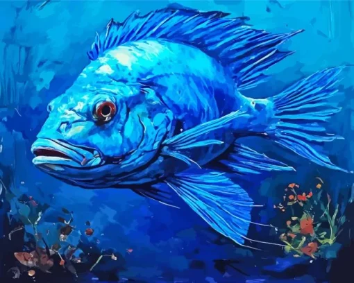 Blue Fish Art Diamond Painting