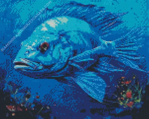 Blue Fish Art Diamond Painting