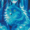 Blue Flame Wolf Diamond Painting