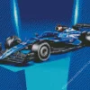 Blue Formula 1 Car Diamond Painting