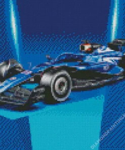 Blue Formula 1 Car Diamond Painting