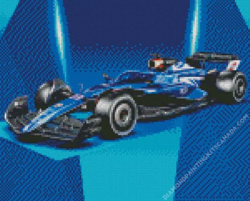 Blue Formula 1 Car Diamond Painting