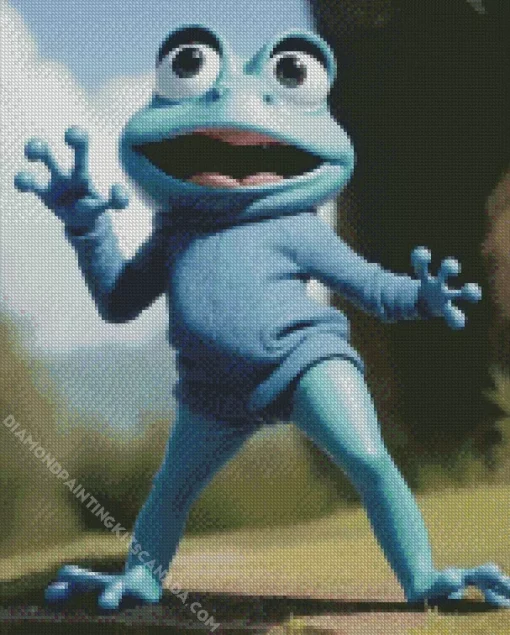 Blue Frog Dancing Diamond Painting