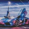 Blue Galaxy Lamborghini Diamond Painting