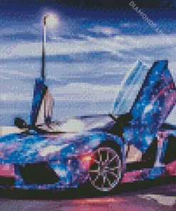 Blue Galaxy Lamborghini Diamond Painting