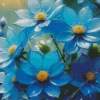 Blue Glass Flowers Diamond Painting