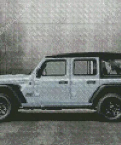 Blue Gray Jeep Diamond Painting