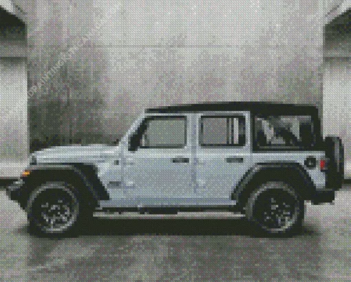 Blue Gray Jeep Diamond Painting