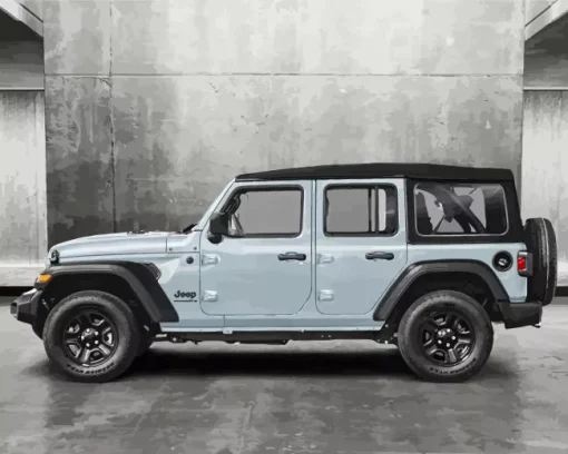 Blue Gray Jeep Diamond Painting