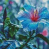 Blue Hawaiian Hibiscus Diamond Painting