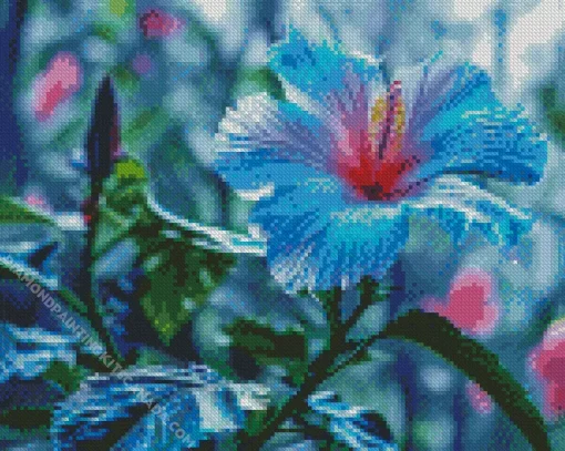 Blue Hawaiian Hibiscus Diamond Painting