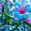 Blue Hawaiian Hibiscus Diamond Painting