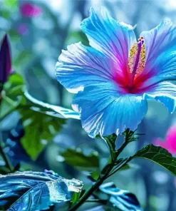 Blue Hawaiian Hibiscus Diamond Painting