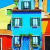 Blue House Burano Diamond Painting