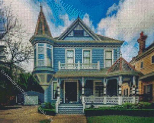 Blue House New Orleans Diamond Painting