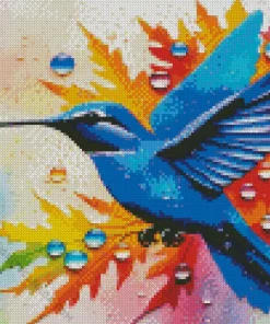 Blue Hummingbird Diamond Painting