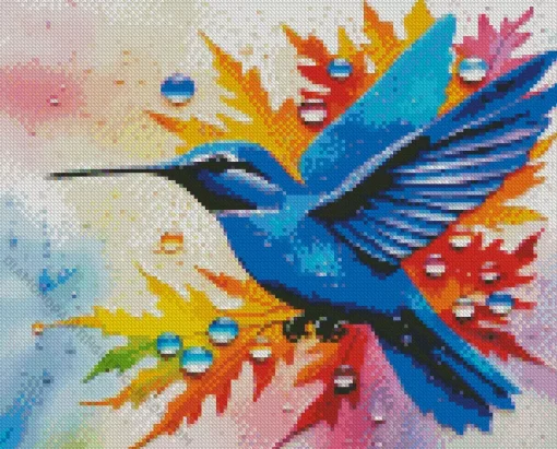 Blue Hummingbird Diamond Painting