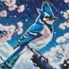 Blue Jay And Cherry Blossoms Diamond Painting