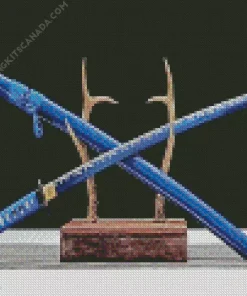 Blue Katana Diamond Painting