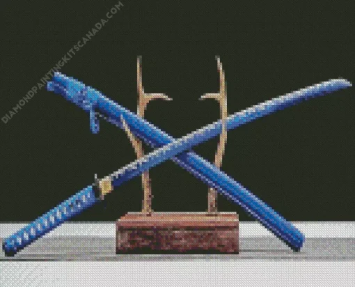 Blue Katana Diamond Painting