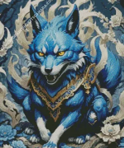 Blue Kitsune Diamond Painting