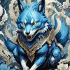 Blue Kitsune Diamond Painting