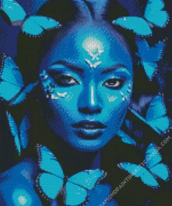 Blue Lady Butterfly Diamond Painting