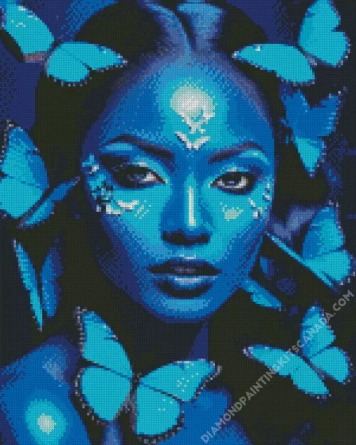 Blue Lady Butterfly Diamond Painting