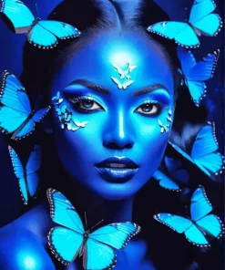 Blue Lady Butterfly Diamond Painting