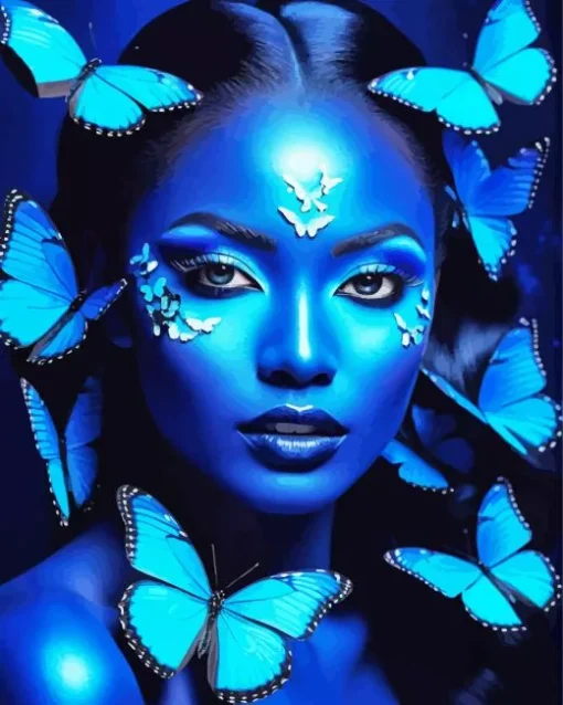 Blue Lady Butterfly Diamond Painting