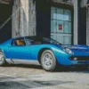 Blue Lamborghini Miura Car Diamond Painting