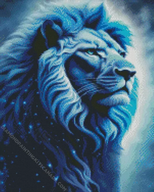 Blue Lion Diamond Painting