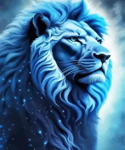 Blue Lion Diamond Painting