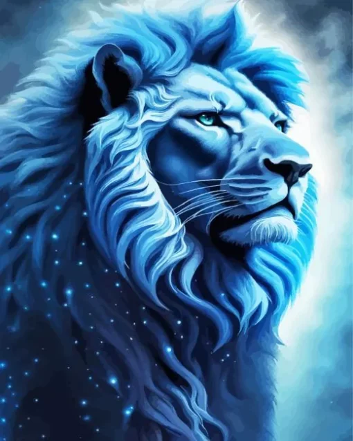 Blue Lion Diamond Painting