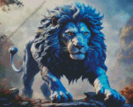 Blue Lion Animal Diamond Painting