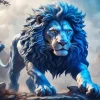 Blue Lion Animal Diamond Painting