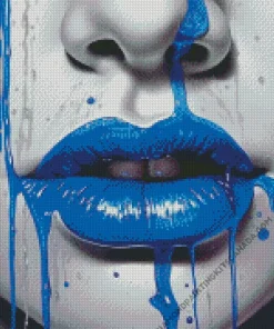 Blue Lips Diamond Painting