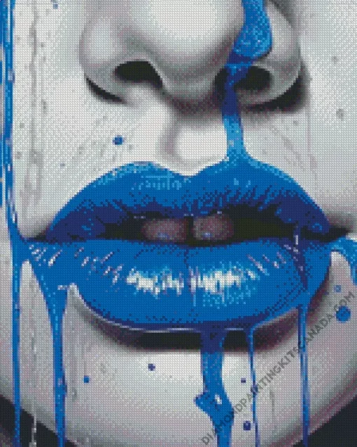 Blue Lips Diamond Painting