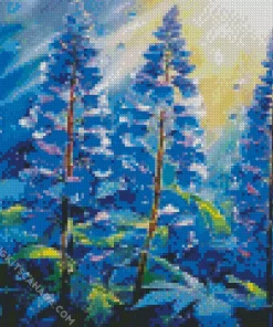 Blue Lupine Flowers Diamond Painting