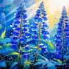 Blue Lupine Flowers Diamond Painting