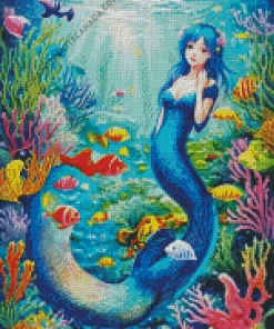 Blue Mermaid Underwater Diamond Painting