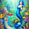 Blue Mermaid Underwater Diamond Painting