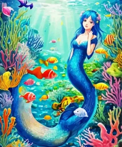 Blue Mermaid Underwater Diamond Painting