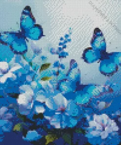 Blue Monarch Butterflies Diamond Painting