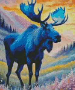 Blue Moose Diamond Painting