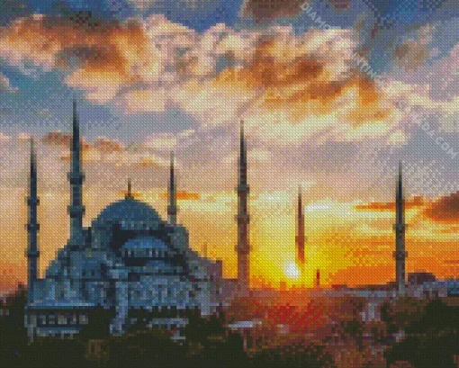 Blue Mosque Turkey Diamond Painting