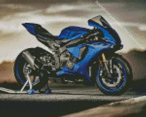 Blue Motorbike Diamond Painting