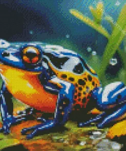 Blue Orange Frog Diamond Painting