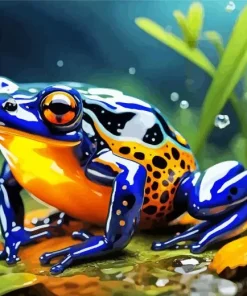 Blue Orange Frog Diamond Painting