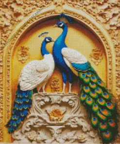 Blue Peacock Couple Diamond Painting